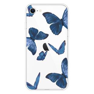 For iPhone SE 2022 / SE 2020 / 8 / 7 Pattern TPU Protective Case(Blue Butterfly)