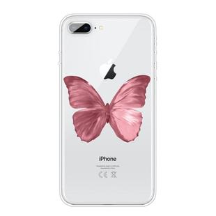 For iPhone 8 Plus / 7 Plus Pattern TPU Protective Case(Red Butterfly)