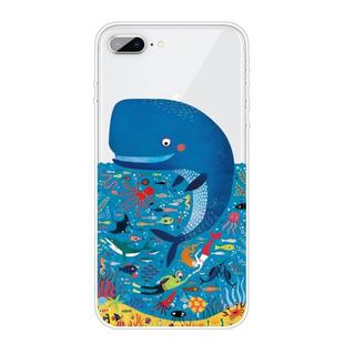 For iPhone 8 Plus / 7 Plus Pattern TPU Protective Case(Whale Seabed)