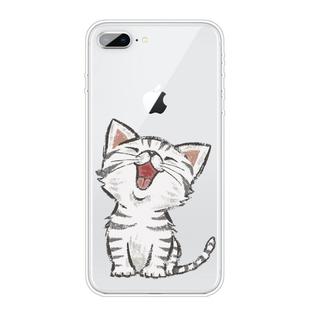 For iPhone 8 Plus / 7 Plus Pattern TPU Protective Case(Laughing Cat)