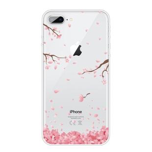 For iPhone 8 Plus / 7 Plus Pattern TPU Protective Case(Cherry Blossoms Fall)