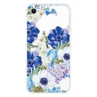 For iPhone 6 / 6s Pattern TPU Protective Case(Blue and White Roses)