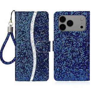 For iPhone 17 Pro Max Glitter Powder Filp Leather Phone Case(Blue)
