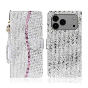 For iPhone 17 Pro Glitter Powder Filp Leather Phone Case(Silver)