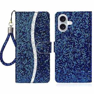 For iPhone 17 Glitter Powder Filp Leather Phone Case(Blue)