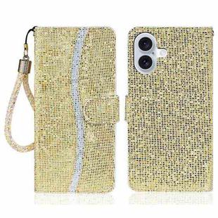 For iPhone 17 Glitter Powder Filp Leather Phone Case(Gold)