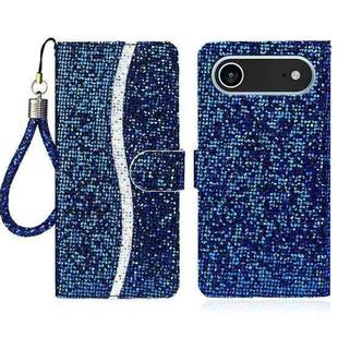 For iPhone 17 Air Glitter Powder Filp Leather Phone Case(Blue)