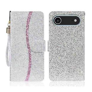 For iPhone 17 Air Glitter Powder Filp Leather Phone Case(Silver)