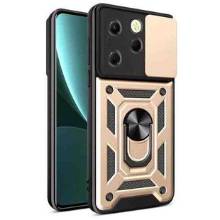 For Infinix Hot 40 / 40 Pro 4G Sliding Camera Cover Design TPU+PC Phone Case(Gold)