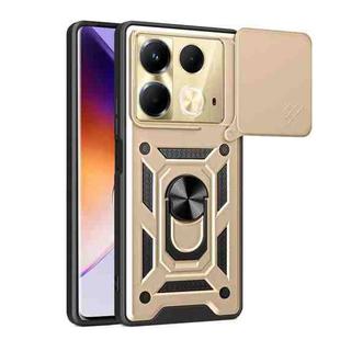 For Infinix Note 40 4G Sliding Camera Cover Design TPU+PC Phone Case(Gold)
