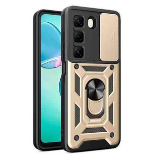 For Infinix Hot 50 4G Sliding Camera Cover Design TPU+PC Phone Case(Gold)