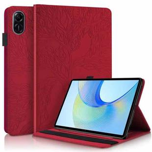 For Honor Pad X9 / X8 Pro Tree Life Series Embossed Leather Tablet Case(Red)