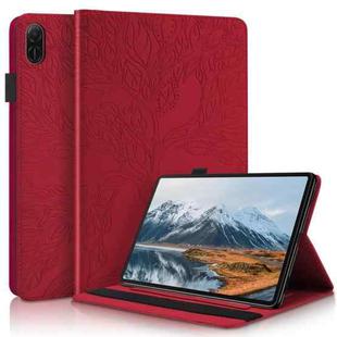 For Honor Pad X8a Tree Life Series Embossed Leather Tablet Case(Red)