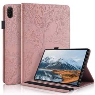 For Honor Pad X8a Tree Life Series Embossed Leather Tablet Case(Rose Gold)