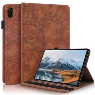For Honor Pad X8a Tree Life Series Embossed Leather Tablet Case(Brown)