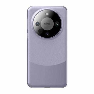 For Huawei Mate 60 Lens Protection PC + Leather Phone Case(Purple)