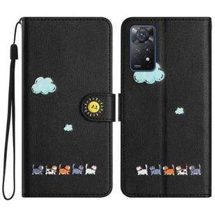 For Xiaomi Redmi Note 11 Pro Global Cartoon Cats Leather Phone Case(Black)
