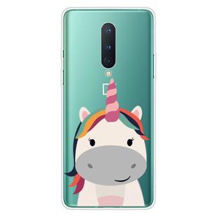 For OnePlus 8 Shockproof Painted Transparent TPU Protective Case(Fat Unicorn)