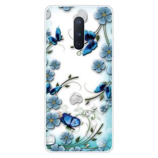 For OnePlus 8 Shockproof Painted Transparent TPU Protective Case(Chrysanthemum Butterfly)