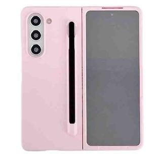 For Samsung Galaxy Fold5 Integrated PC Phone Case with Stylus(Pink)