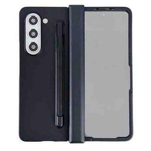For Samsung Galaxy Fold5 3 in 1 Integrated PC Phone Case with Stylus(Black)