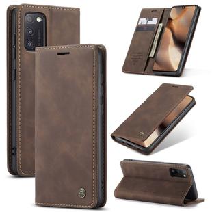 For Samsung Galaxy A41 CaseMe-013 Multifunctional Retro Frosted Horizontal Flip Leather Case with Card Slot & Holder & Wallet(Coffee)