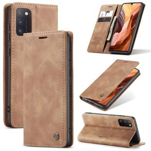 For Samsung Galaxy A41 CaseMe-013 Multifunctional Retro Frosted Horizontal Flip Leather Case with Card Slot & Holder & Wallet(Brown)