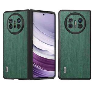 For Huawei Mate X5 ABEEL Wood Texture PU Phone Case(Green)