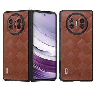 For Huawei Mate X5 ABEEL Weave Plaid PU Phone Case(Brown)