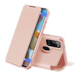 For Samsung Galaxy A21s DUX DUCIS Skin X Series PU + TPU Horizontal Flip Leather Case with Holder & Card Slots(Pink)