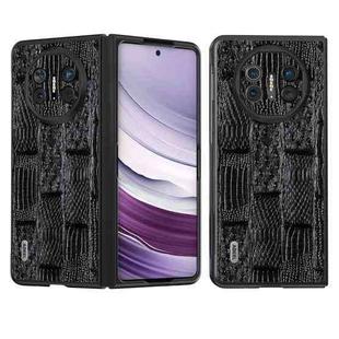 For Huawei Mate X5 ABEEL Genuine Leather Mahjong Pattern Black Edge Phone Case(Black)