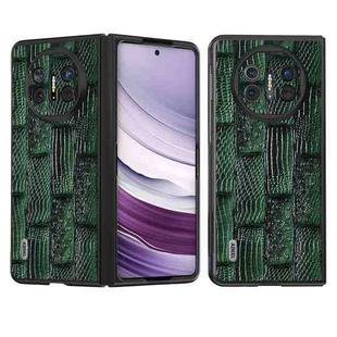 For Huawei Mate X5 ABEEL Genuine Leather Mahjong Pattern Black Edge Phone Case(Green)