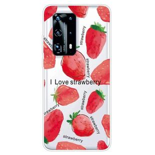 For Huawei P40 Pro+ Shockproof Painted TPU Protective Case(Strawberry)