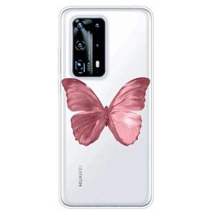 For Huawei P40 Pro+ Shockproof Painted TPU Protective Case(Red Butterfly)