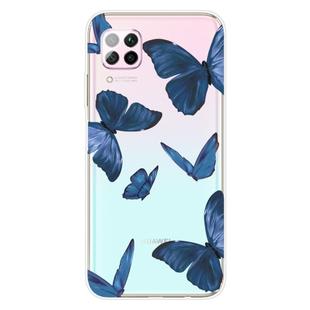 For Huawei P40 lite E / Y7p Shockproof Painted TPU Protective Case(Blue Butterfly)