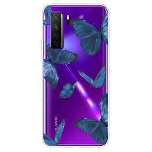 For Huawei P40 lite 5G / nova 7 SE Shockproof Painted TPU Protective Case(Blue Butterfly)