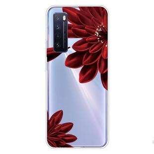 For Huawei nova 7 5G Shockproof Painted TPU Protective Case(Red Flower)