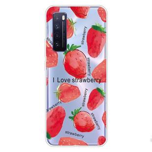 For Huawei nova 7 Pro 5G Shockproof Painted TPU Protective Case(Strawberry)