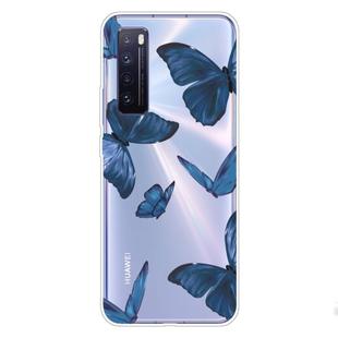 For Huawei nova 7 Pro 5G Shockproof Painted TPU Protective Case(Blue Butterfly)