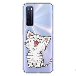 For Huawei nova 7 Pro 5G Shockproof Painted TPU Protective Case(Laughing Cat)