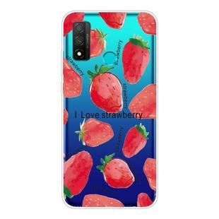 For Huawei P smart 2020 Shockproof Painted TPU Protective Case(Strawberry)