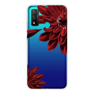 For Huawei P smart 2020 Shockproof Painted TPU Protective Case(Red Flower)
