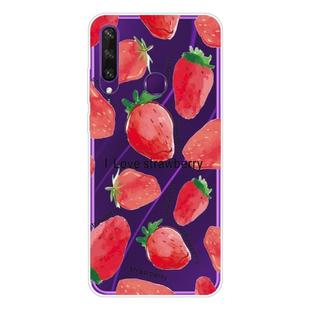 For Huawei Y6p Shockproof Painted TPU Protective Case(Strawberry)