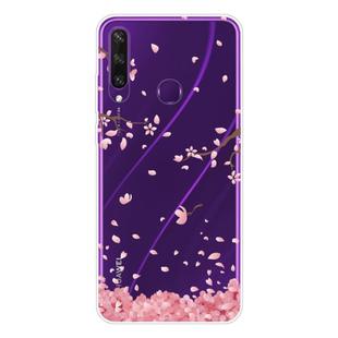 For Huawei Y6p Shockproof Painted TPU Protective Case(Cherry Blossoms)