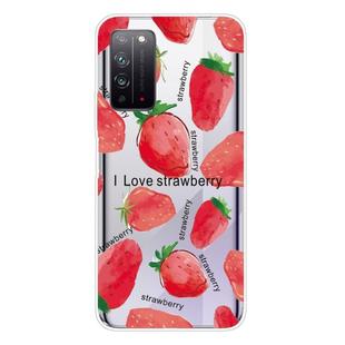 For Huawei Honor X10 5G Shockproof Painted TPU Protective Case(Strawberry)