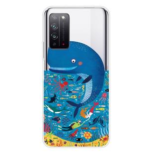 For Huawei Honor X10 5G Shockproof Painted TPU Protective Case(Whale Seabed)