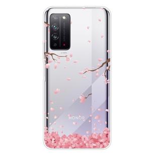 For Huawei Honor X10 5G Shockproof Painted TPU Protective Case(Cherry Blossoms)