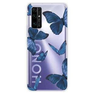 For Huawei Honor 30 Pro Shockproof Painted TPU Protective Case(Blue Butterfly)