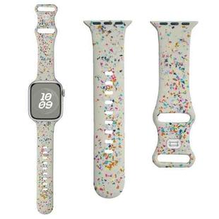 For Apple Watch Serie 9 45mm Floral Silicone Watch Band(Starlight)
