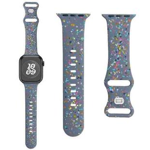 For Apple Watch Serie 9 41mm Floral Silicone Watch Band(Grey)